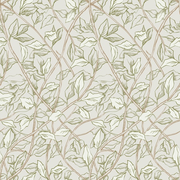 Botanical Floral Branches in green