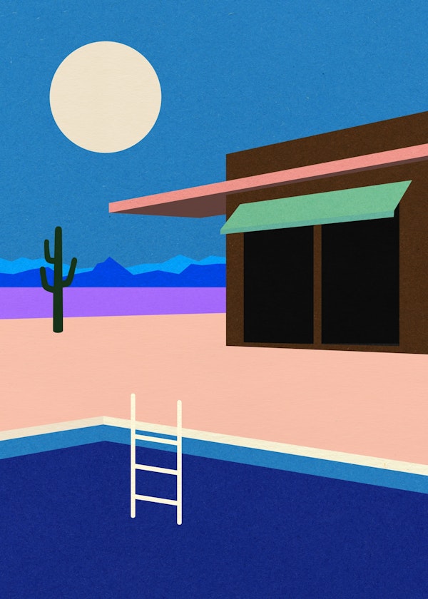 Desert House by Night