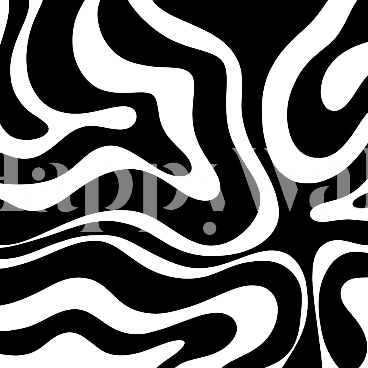 Moderne Liquid Swirl Black and White wallpaper in een kamer