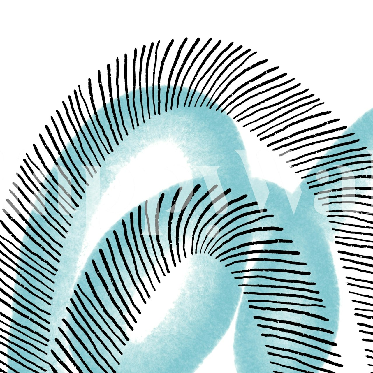 Abstract curves in black and blue tones wallpaper