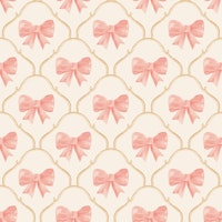 Dreamy Ribbon Scallope Bow in pink papiers peint