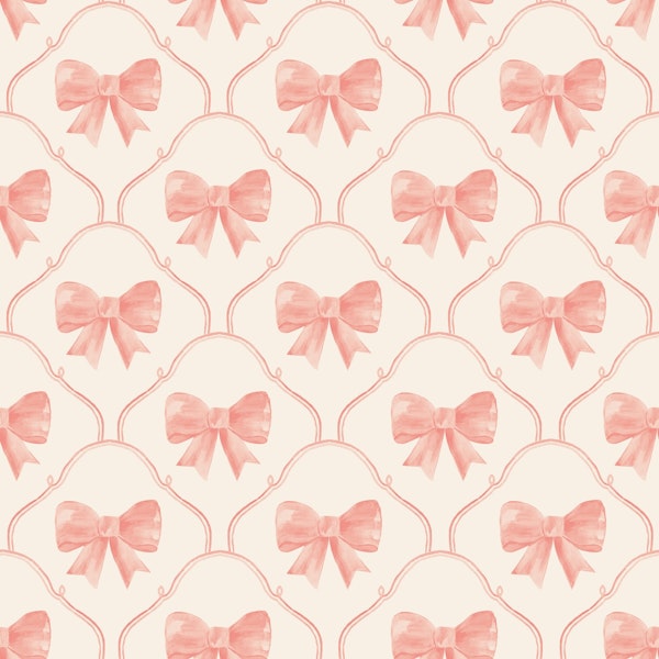 Dreamy Ribbon Scallope Bow in blush