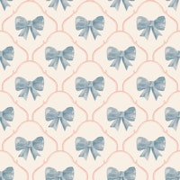 Dreamy Ribbon Scallope Bow in blue papiers peint