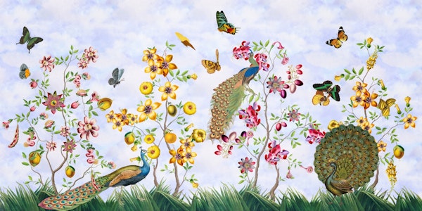 Vintage Peacock Garden Delight