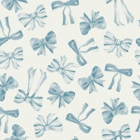 Vintage Watercolour Bows in Blue behang