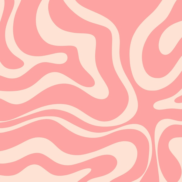 Blush Pink Modern Retro Liquid Swirl Abstract