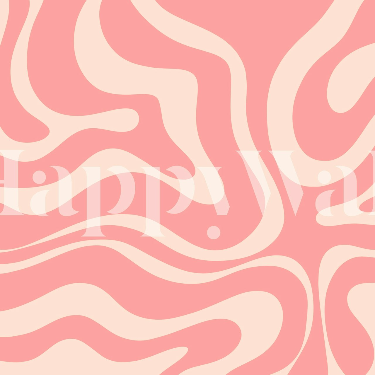 Papel pintado Blush Pink Modern Liquid Swirl en la habitación