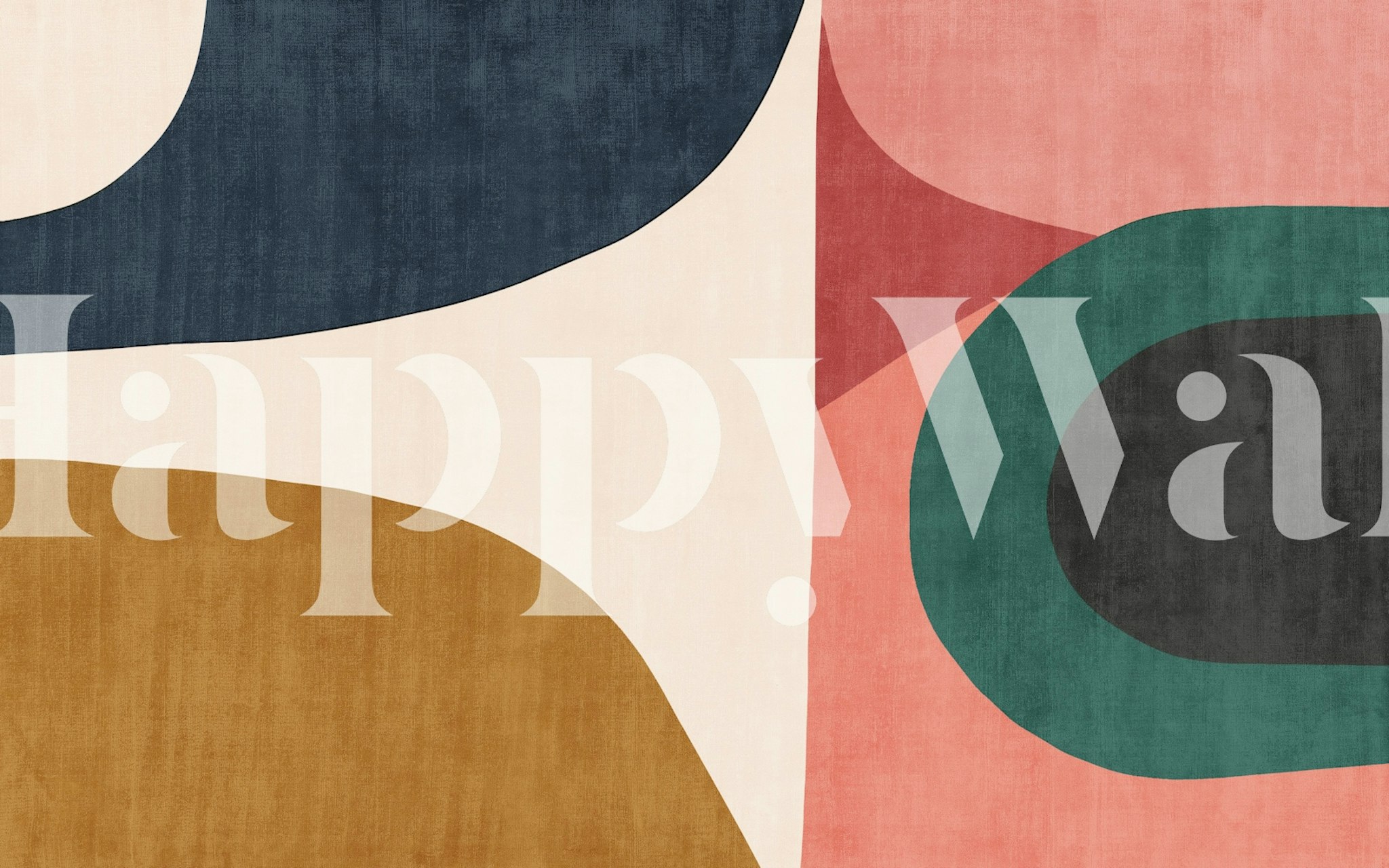 Dynamic Color Shapes wallpaper design in a room