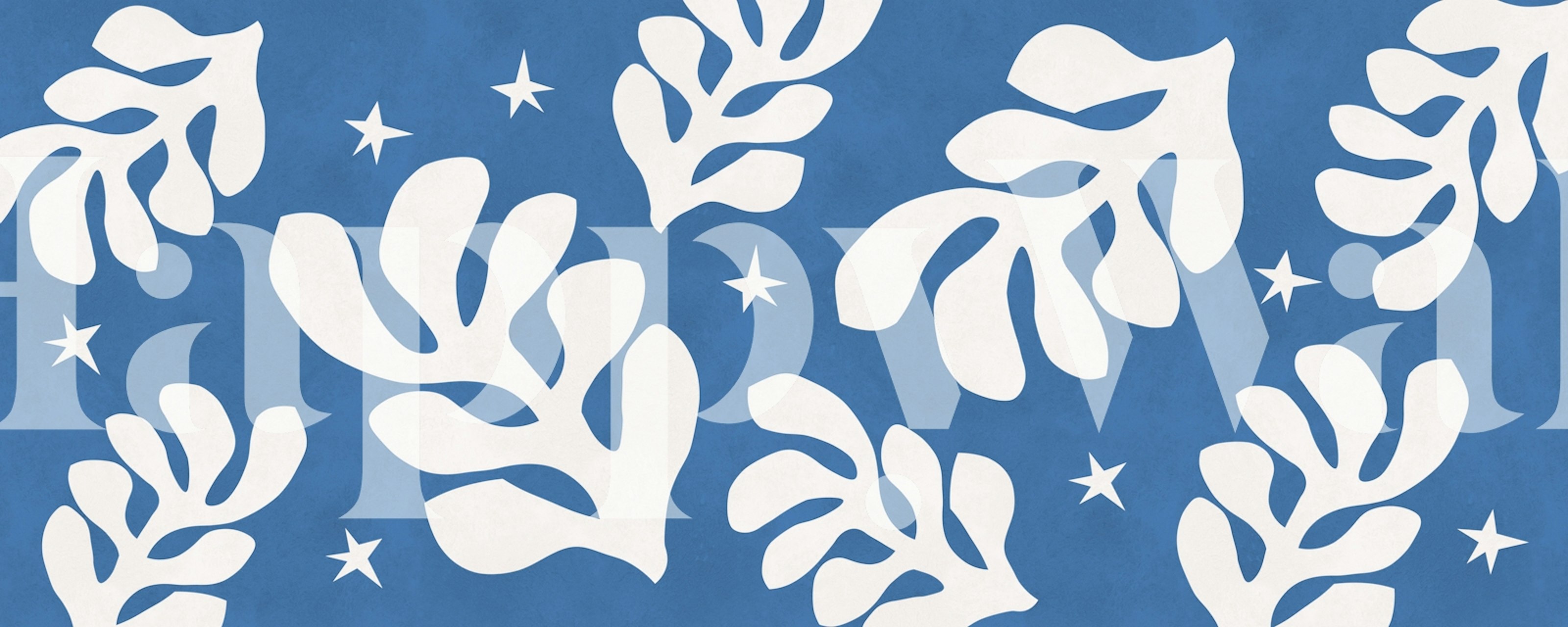 Blue Botanical Harmony wallpaper in a room