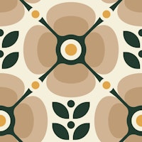 Vintage Retro Bold Botanical Charm in Brown tapet