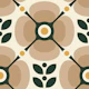 Vintage Retro Bold Botanical Charm in Brown