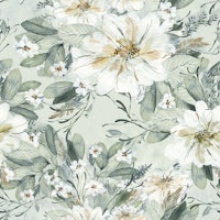 Hand-Painted Watercolor Floral in green papel de parede