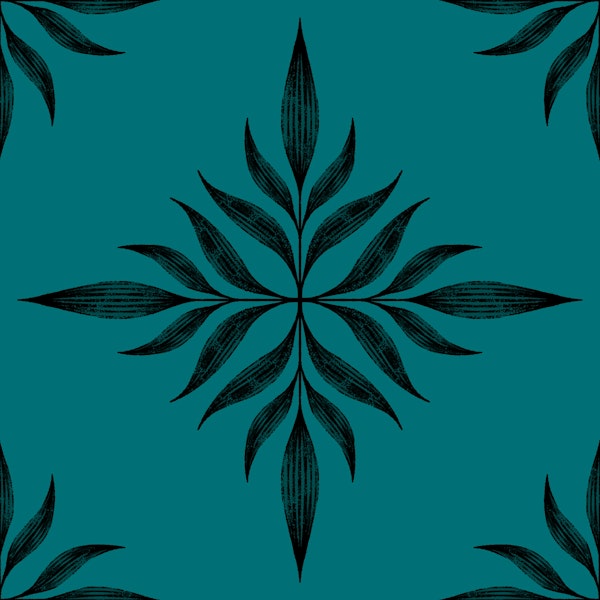 Luxe Tiled Palms - Teal