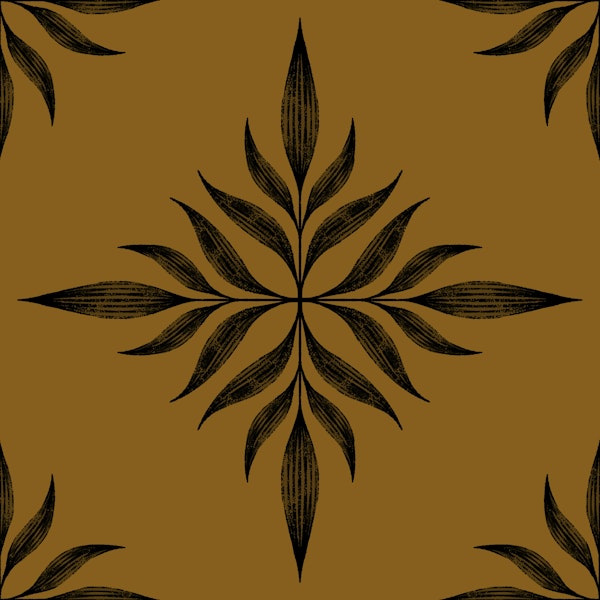 Luxe Tiled Palms - Mustard