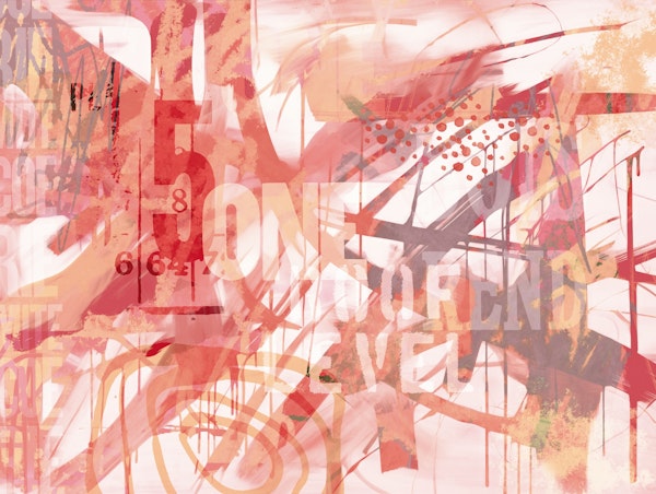 Energetic Typography Art Coral Peach