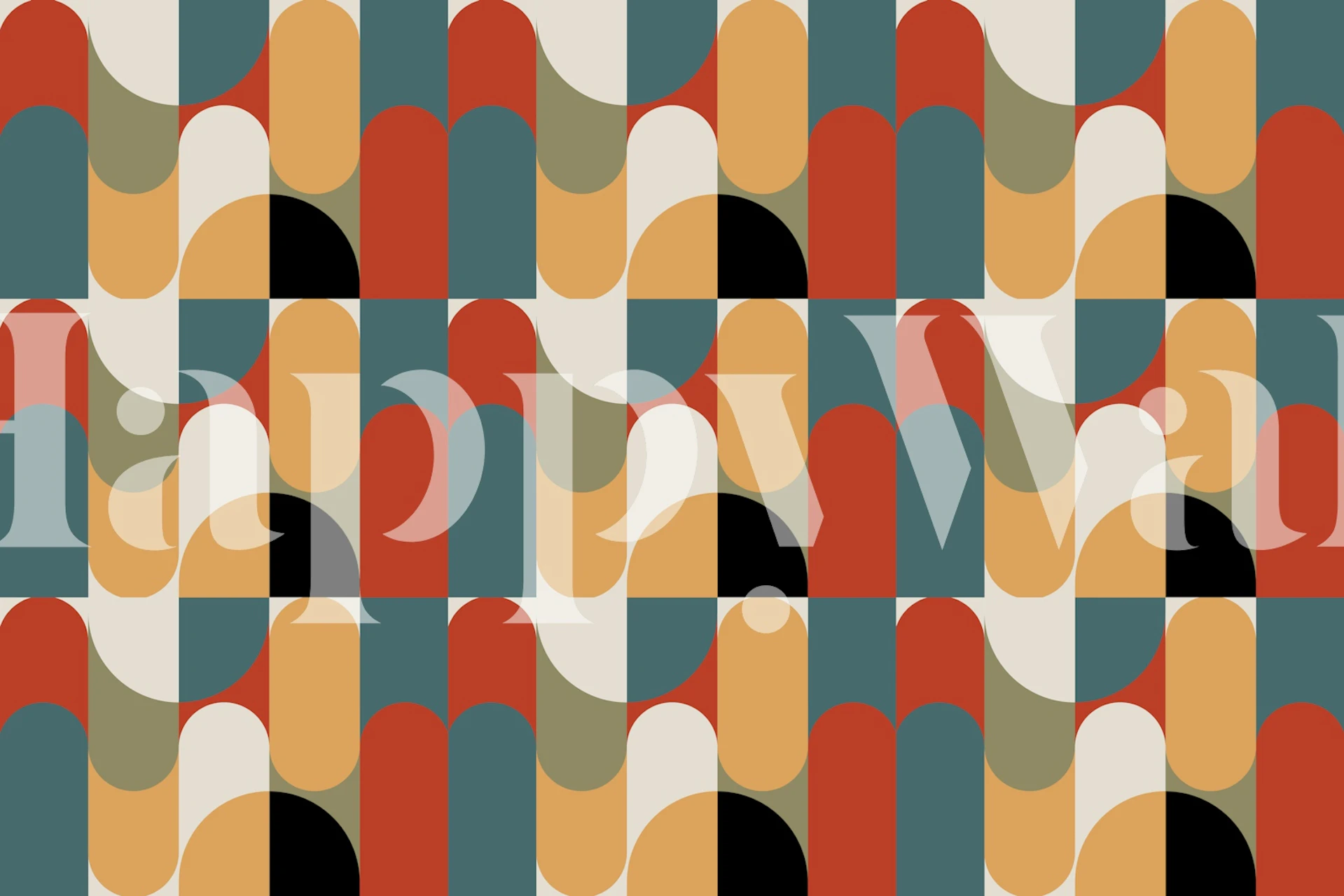 Bauhaus Elements wallpaper in a modern interior