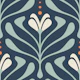 Vintage Retro Bloom Flourish Blue - S