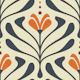 Vintage Retro Bloom Flourish Gray Orange - L
