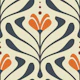 Vintage Retro Bloom Flourish Gray Orange - S