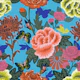 Blue Floral Chinoiserie With Butterflies