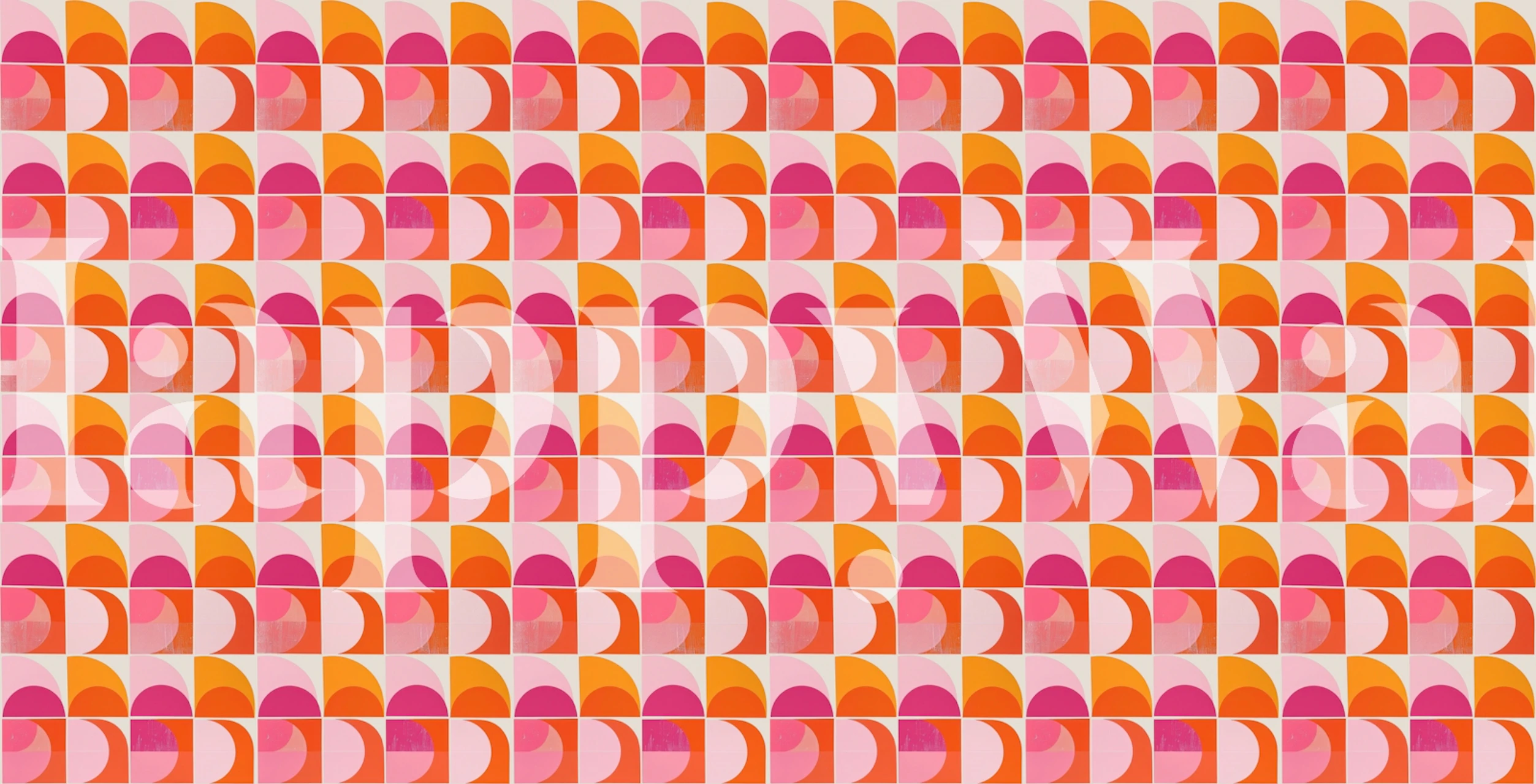 Warm Retro Symmetry tapetti huoneessa