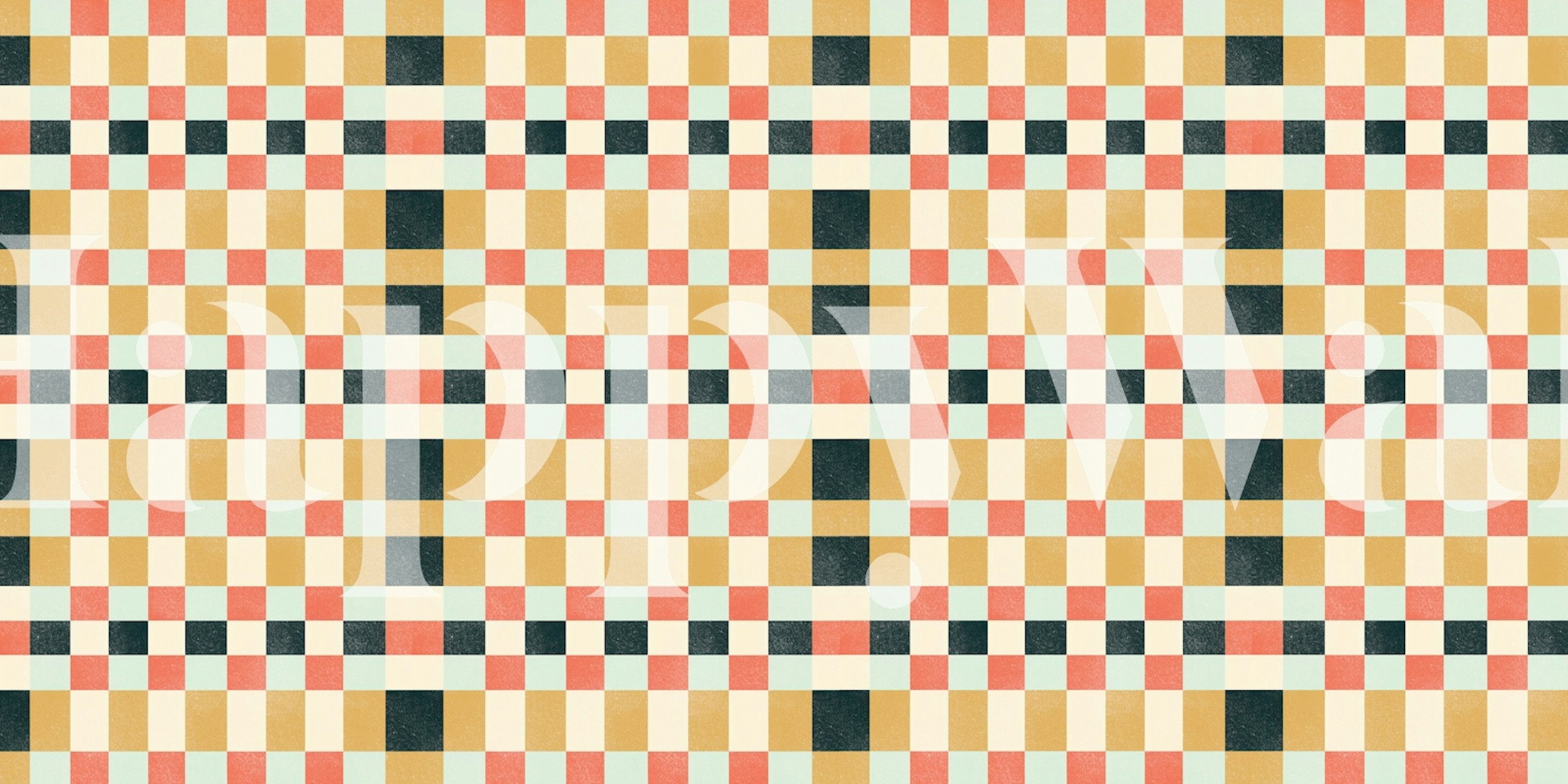 Retro Checkered Delight affiché dans une pièce