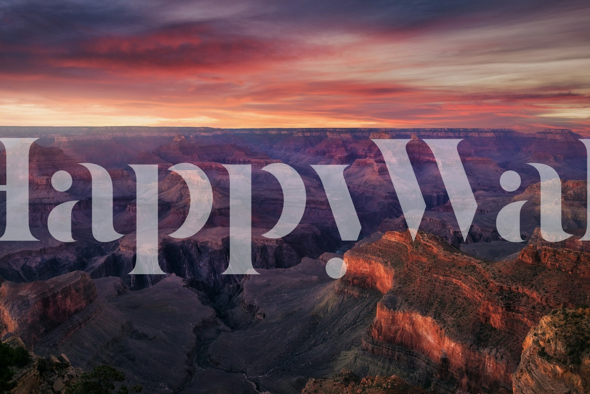 Canyon on Fire wallpaper in a room