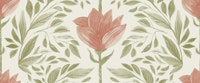 Painted charm nature motif green behang