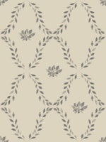 Cottagecore painted charm trellis in grey papiers peint