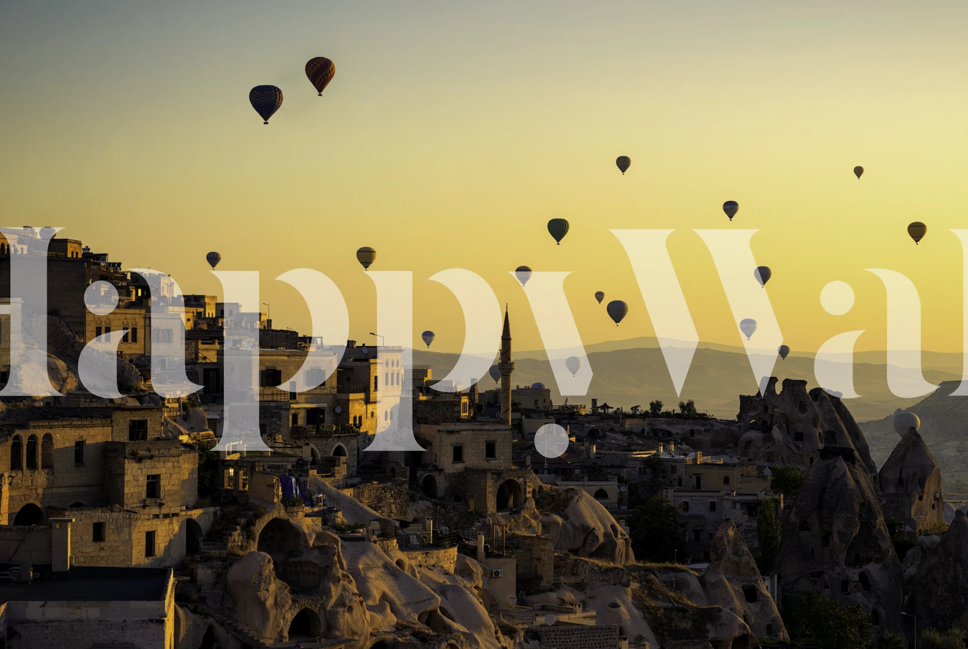Sunrise over Cappadocia wallpaper in a room
