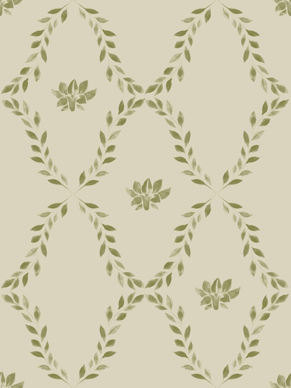 Cottagecore painted charm trellis in green