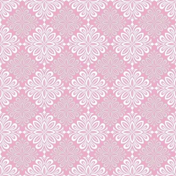 Modern damask pink