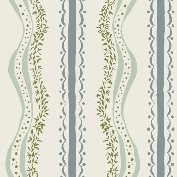 Cottagecore vertical botanical stripes