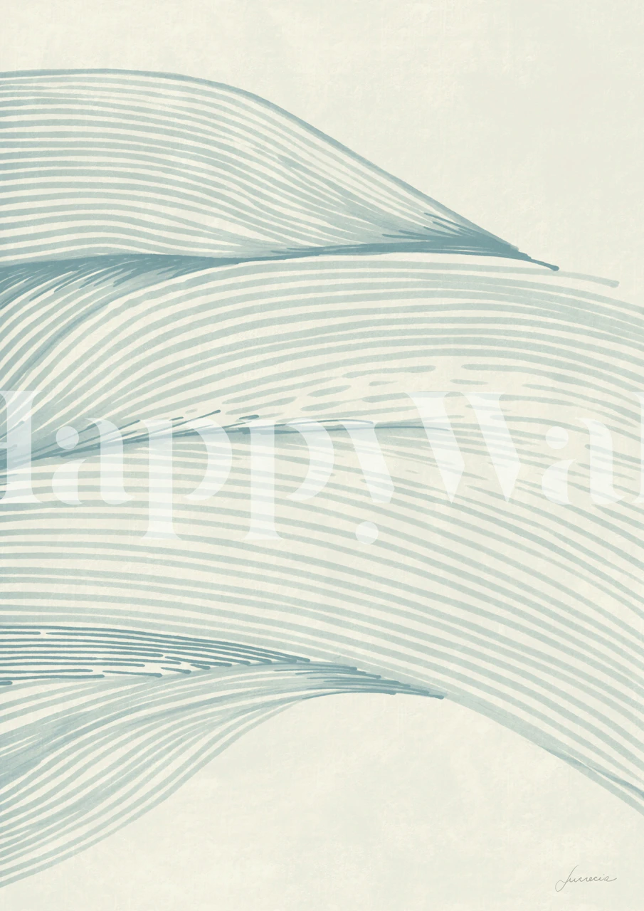 Ocean In Lines wallpaper in a room