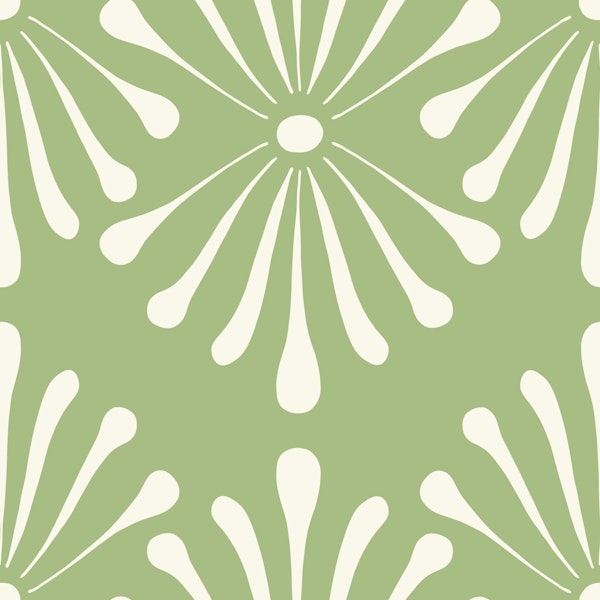 Abstract Floral Green