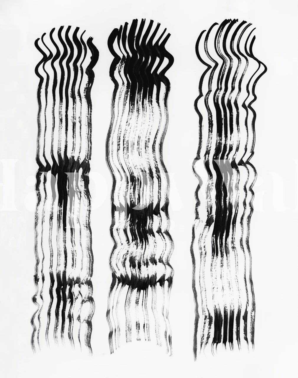 Black wavy lines on a white background abstract wallpaper