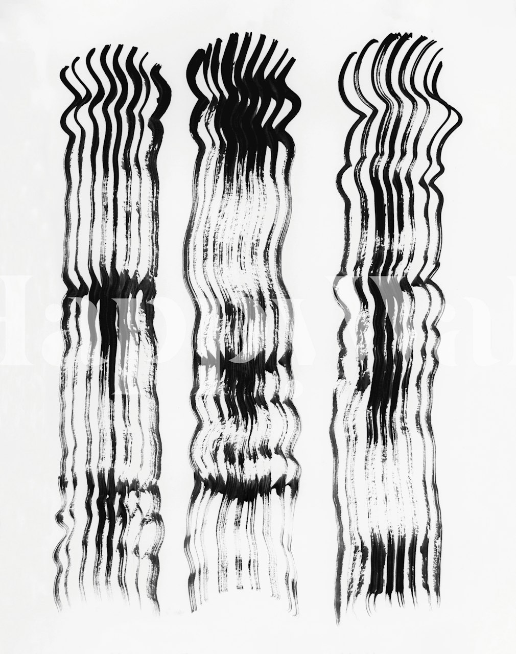Ταπετσαρία Abstract Black Strokes σε ένα δωμάτιο
