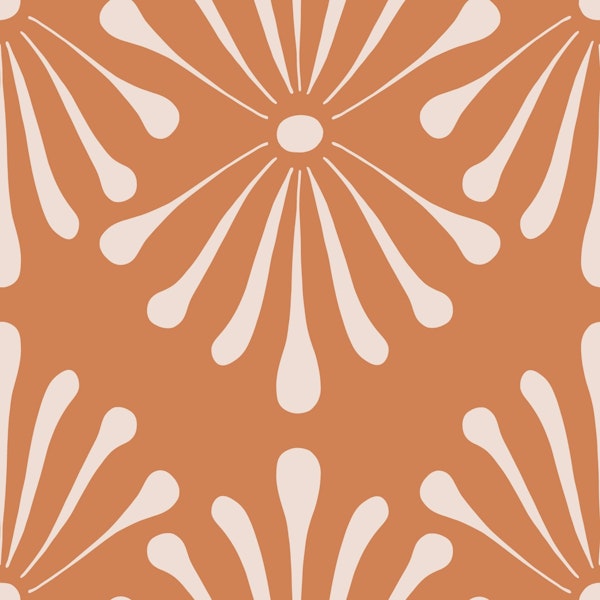 Abstract Floral Rust Brown