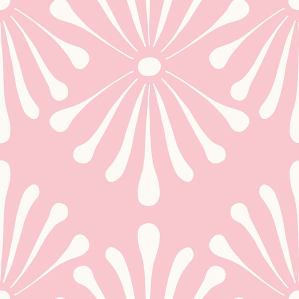 Abstract Floral Pastel Pink