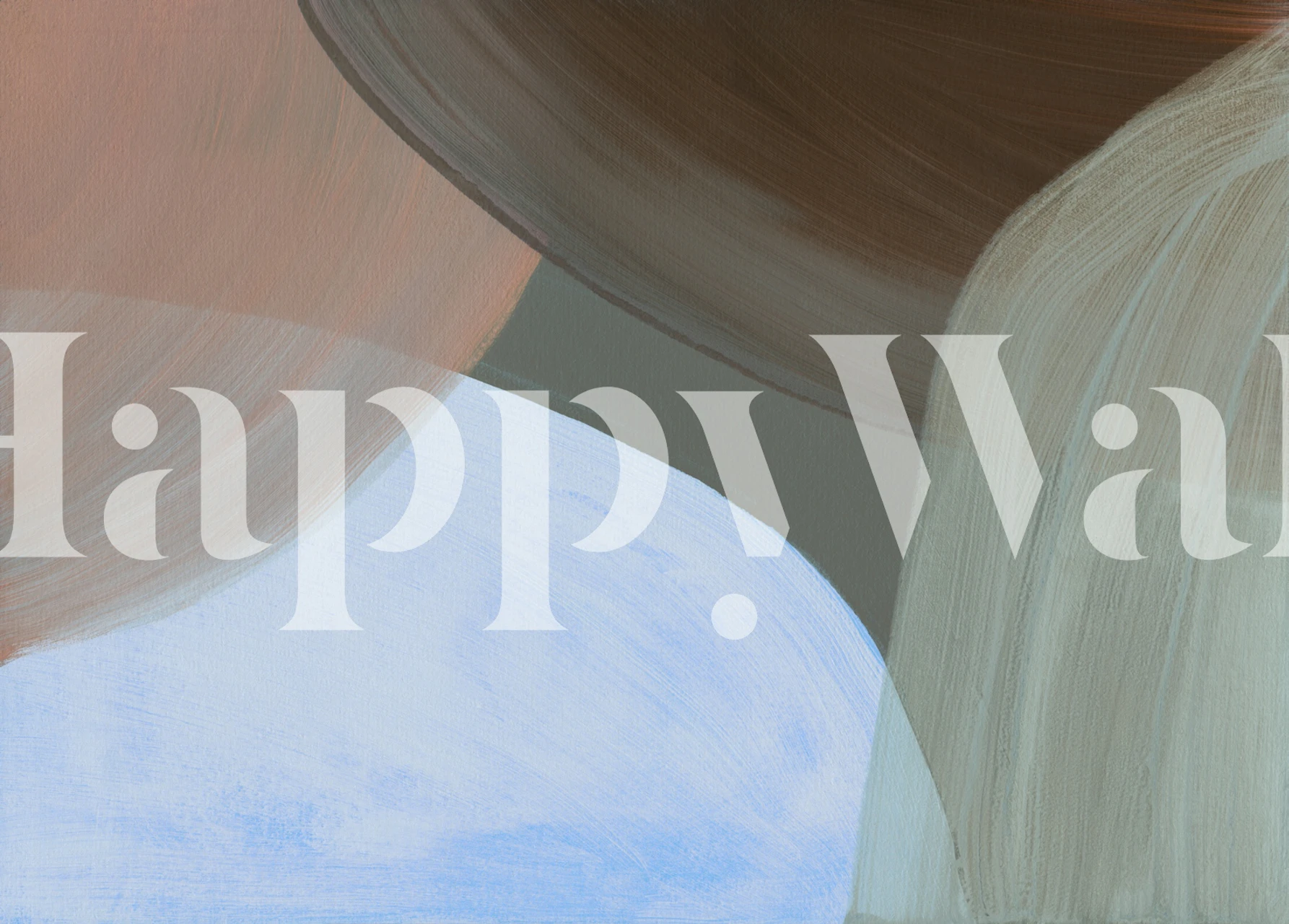 Abstract shapes in muted tones of brown, gray, and blue wallpaper