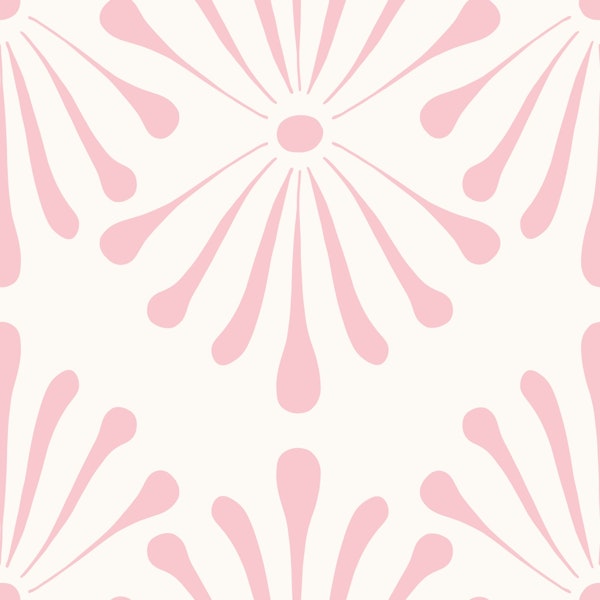 Abstract Floral Beige Soft Pink