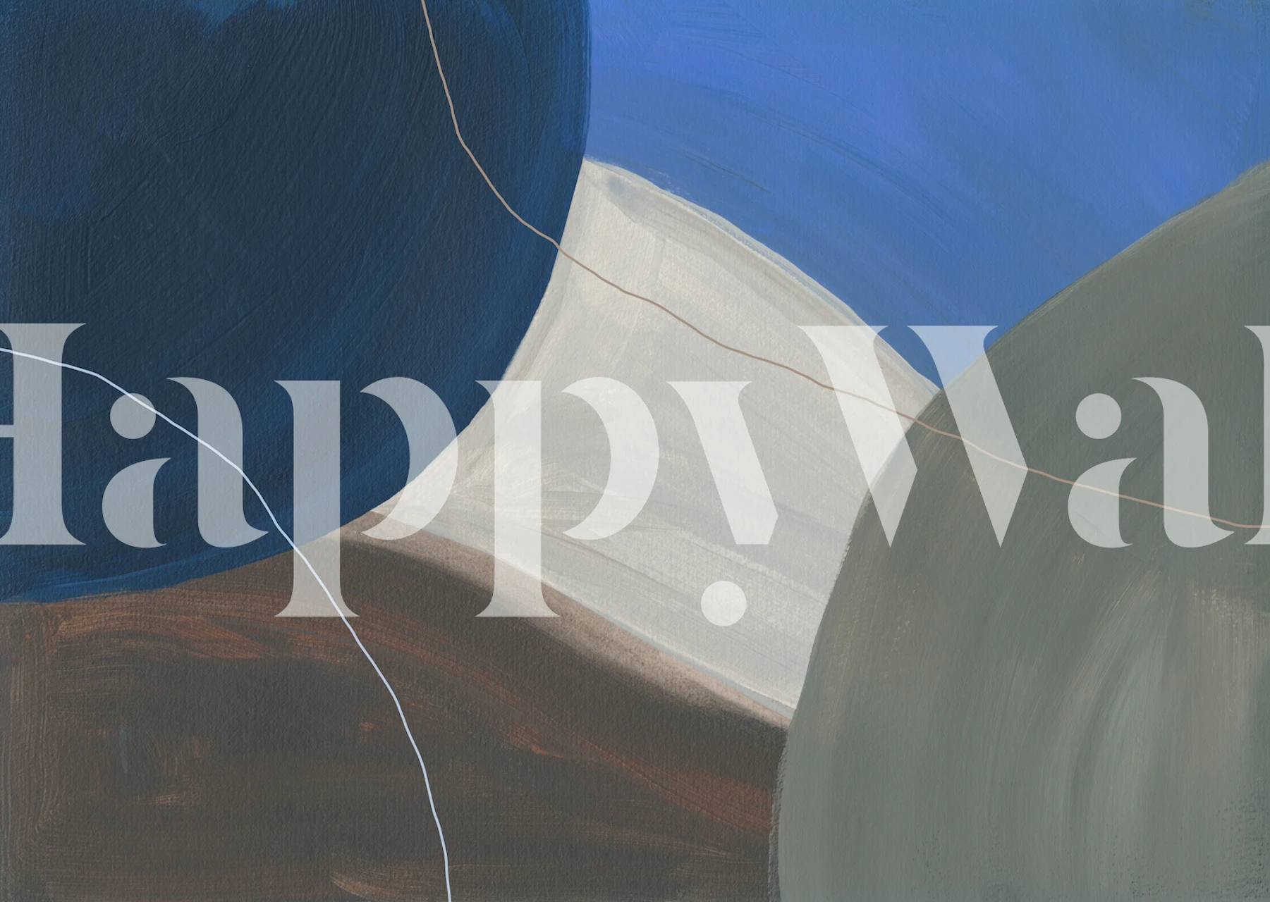 Geometric shapes in blue, brown, and gray abstract wallpaper