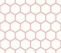 Honeycomb Hexagons Soft Pink papel de parede