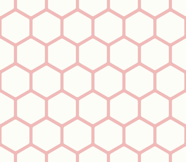 Honeycomb Hexagons Soft Pink