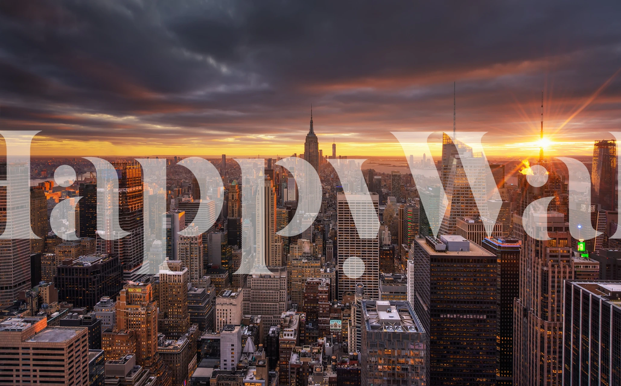 Tapeta městského horizontu v místnosti