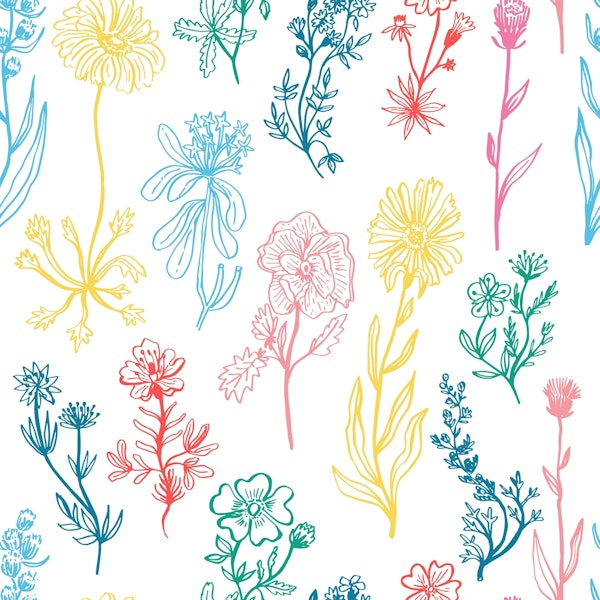 Botanical Pastel Wildflowers - middle