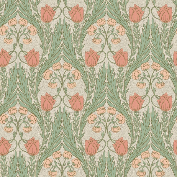 Romantic Heritage Tulip Botanical in green