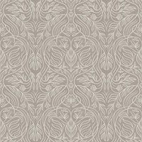 Antique British Damask Floral in taupe carta da parati