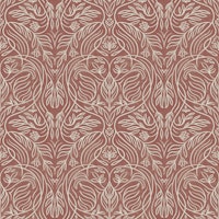 Antique British Damask Floral in red carta da parati