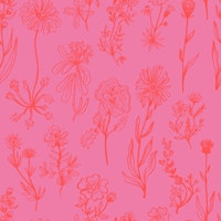 Botanical Alp Wildflowers pink background - M wallpaper